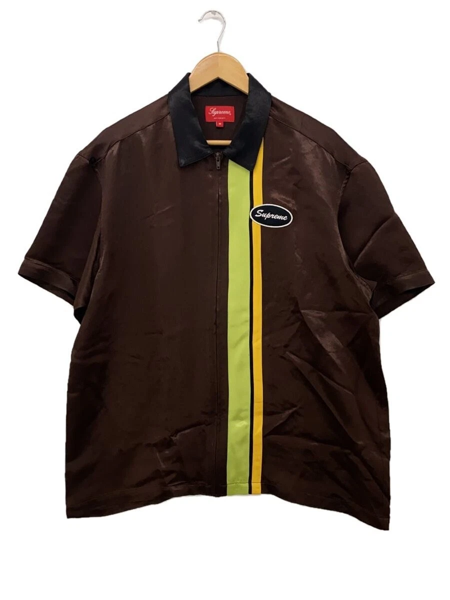 Supreme 23Ss/chemise de travail en satin zippée S/S/chemise à manches courtes/M/ /Brw
