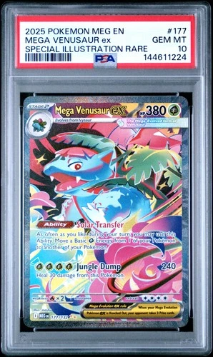 2025 POKEMON-MEGA EVOLUTION ILLUSTRATION RARE #177 MEGA VENUSAUR EX PSA 10