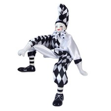 Porzellan-Clownfigur handgefertigt Porzellan Clownpuppe Zirkus-Thema