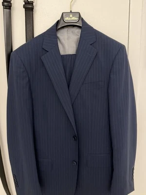 Brand New Brooks Brothers Blue Pinstripe Suit Slim 40R/34W - Image 1 of 3