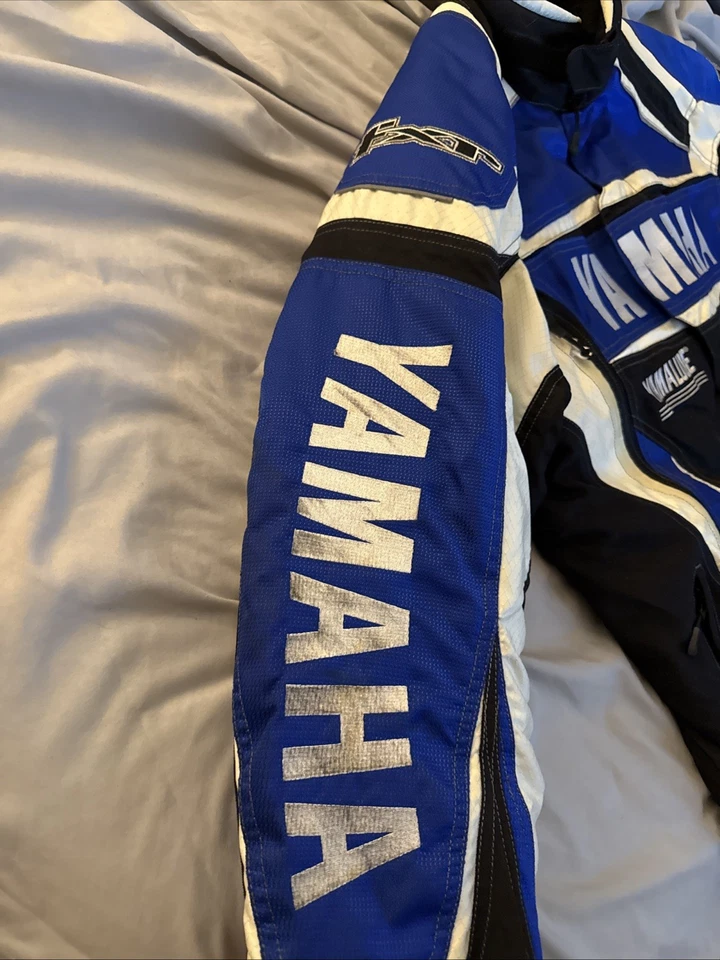 Auténtica chaqueta de bombardero de invierno azul Yamaha Racing FXR Yamalube GYTR grande para hombre Foto 4 de 4