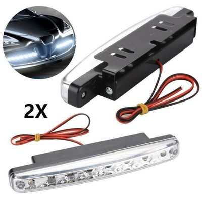 2x 8 LED Tagfahrlicht 12V Tagfahrlicht E4 R87 Tagfahrleuchten Daylight DRL T0R2