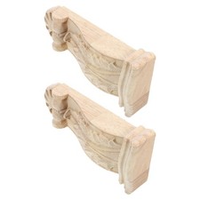 2 Pcs European Rustic Wooden Corbels Carved Roman Style for Home