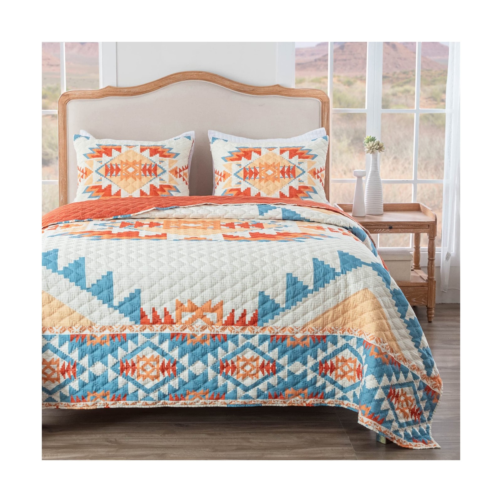 Greenland Home Horizon Southwestern Boho Quilt Set, King/Cal