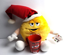 M&M Pl&uuml;sch Stofftier Yellow Weihnachten Gelb ca. 37 cm gro&szlig; 1998 Tasse Red NEU