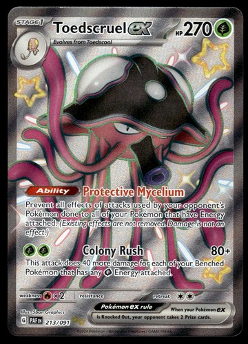 Toedscruel ex 213/091 SV Paldean Fates Shiny Ultra Rare Pokemon Card - NM