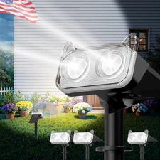 Solar Spot Lights Outdoor Waterproof for Flag, Tree, Sign, Mailbox, Bright Lands