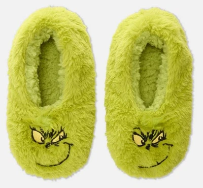 DR. SEUSS Grinch Footlet Slipper Green Womens Mens