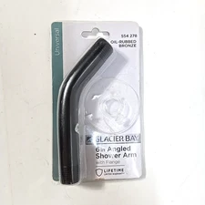 Glacier Bay 6 in. Shower Arm - Black - (Without Flange)