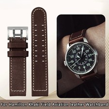 Per Hamilton Khaki Aviation Cinturino Orologio Vera Pelle Jazz Field Uomo WatchBand