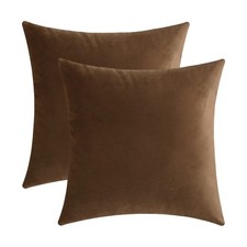 Velvet Throw Pillow Covers 18x18 Inch 2 Pack, Super Soft Thick Decorative Squ...
