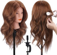 Mannequin Head with 100 Human Hair, Real Hair Cosmetology Mannequin Head Hair