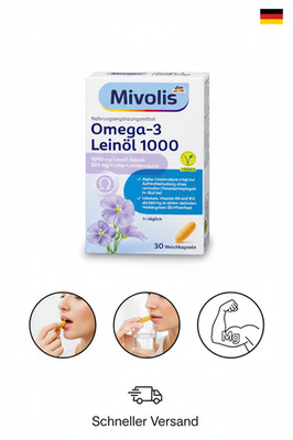 Mivolis Omega-3 Leinöl 1000 Kapseln 30 St, 46,9 g