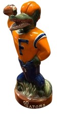Vintage Florida Gators Ezra Brooks Whiskey Decanter 1972 Heritage China 13”