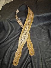leather guitar strap custom made 3.5" "Serpentine" Series 1 Western Look
