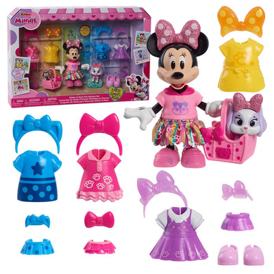 Disney Junior Minnie Mouse Glitter And Glam Pet Fashion Set 23-Piece Doll And