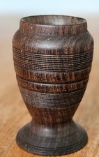 Antique / Vintage Lignum Vitae Turned Wooden Vase  Heavy Sink-Wood Treen