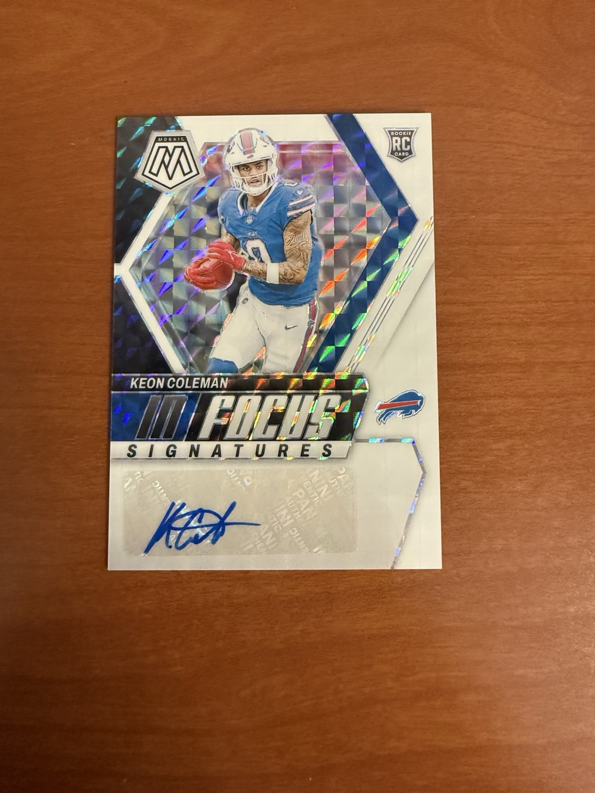 Keon Coleman Panini Mosaic in Focus Signatures #IFKCN White