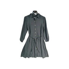 Nine WestWomen's Nine West Midi Shirt Dress Black  Button Up XXL