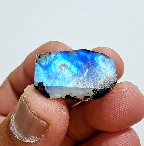31 Crt Wonderful Blue Fire White Rainbow Moonstone Rough Loose Gemstone Jewelry - Picture 3 of 8