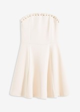 Minikleid mit Kettendetail Gr. 46 Weiß Party-Kleid Mini Abendkleid Neu*