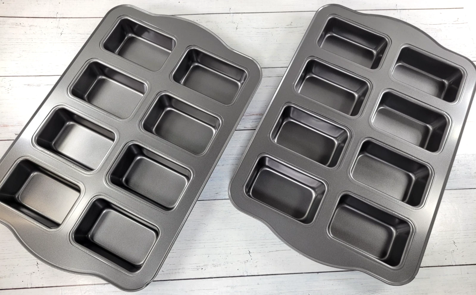 Mini-Loaf Pan Baking Tray Non-stick Steel 8 Slot Mini Loaf Pan - 2 Pack