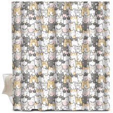 Shower Curtain for Bathroom Cute Shower Curtain Sets with 12 Hooks Waterproof...