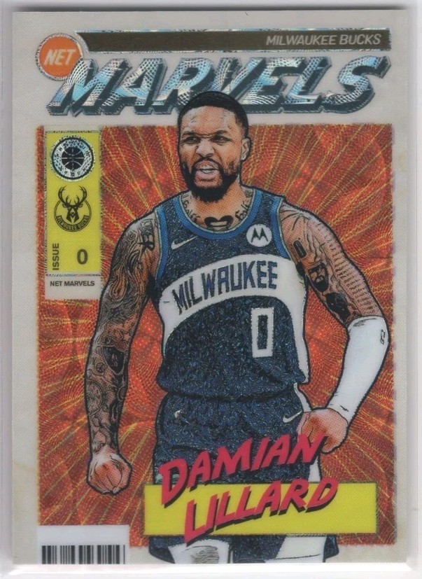 2023-24 Panini NBA Hoops Premium Stock Retro Net Marvels Damian Lillard #30 SSP