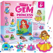 Klever Kits 16 Projects Gem Princess for Kids, Make Your Own Diamond Gem Pain...