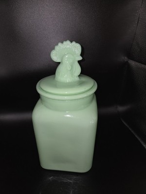 Vintage Retro Jadeite Rooster Cookie Jar Canister 90s Jadite | eBay