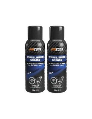 14 oz.  White Lithium Grease Spray - 2 PACK - EMZONE