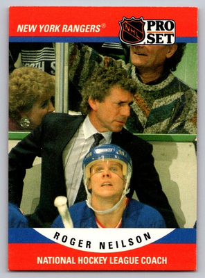 #ad 1990 91 Pro Set #672 Roger Neilson New York Rangers $1.79