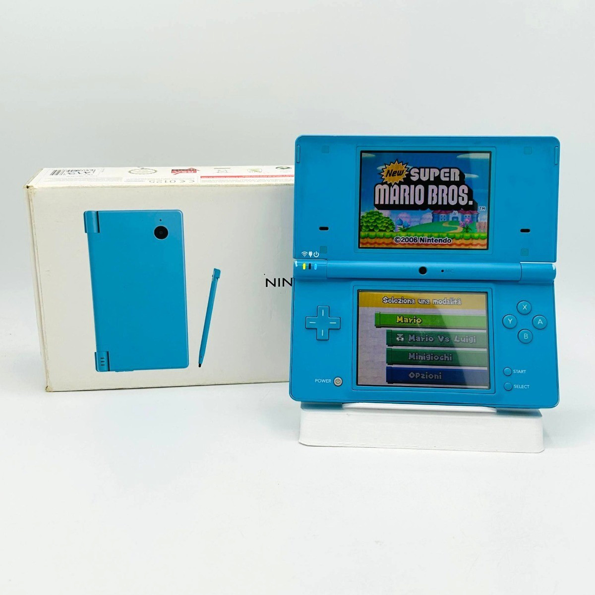 Nintendo DSi Turchese Console Boxata CIB Scatola Manuali Cavi Pennino Testata