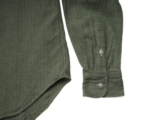 Gitman Vintage $250 NWT Green Herringbone Flannel Soft 100% Cotton Shirt Medium - Picture 5 of 6