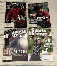 4 Sports Illustrated Magazines with Tiger Woods  and Others on Cover  1997-1999