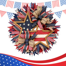 1 PC Patriotic Wreaths Independence Day and Memorial Day Decorations 45CM