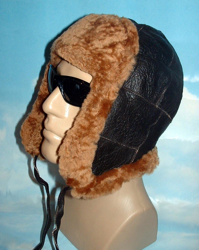 NEW! Sheepskin Original Aviator Hat Unisex Real Leather and NEW! Sheepskin Original Aviator Hat Unisex Real Leather and