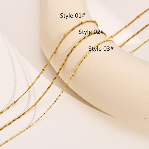 1mm Cadena Para mujeres Collar Boda Oro/Plata 18K 316L Acero Inoxidable 45+5cm - Imagen 8 de 12