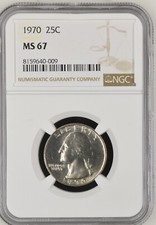 1970 25C Washington quarto di dollaro NGC MS67 8159640-009