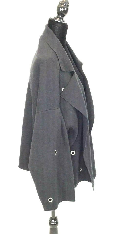 Cárdigan tejido Adrienne Vittadini Collection XL negro frente abierto Foto 3 de 4