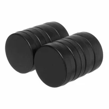 3/4 x 1/4 Inch Neodymium Disc Magnets N52 with Black Plastic Coating (8 Pack)