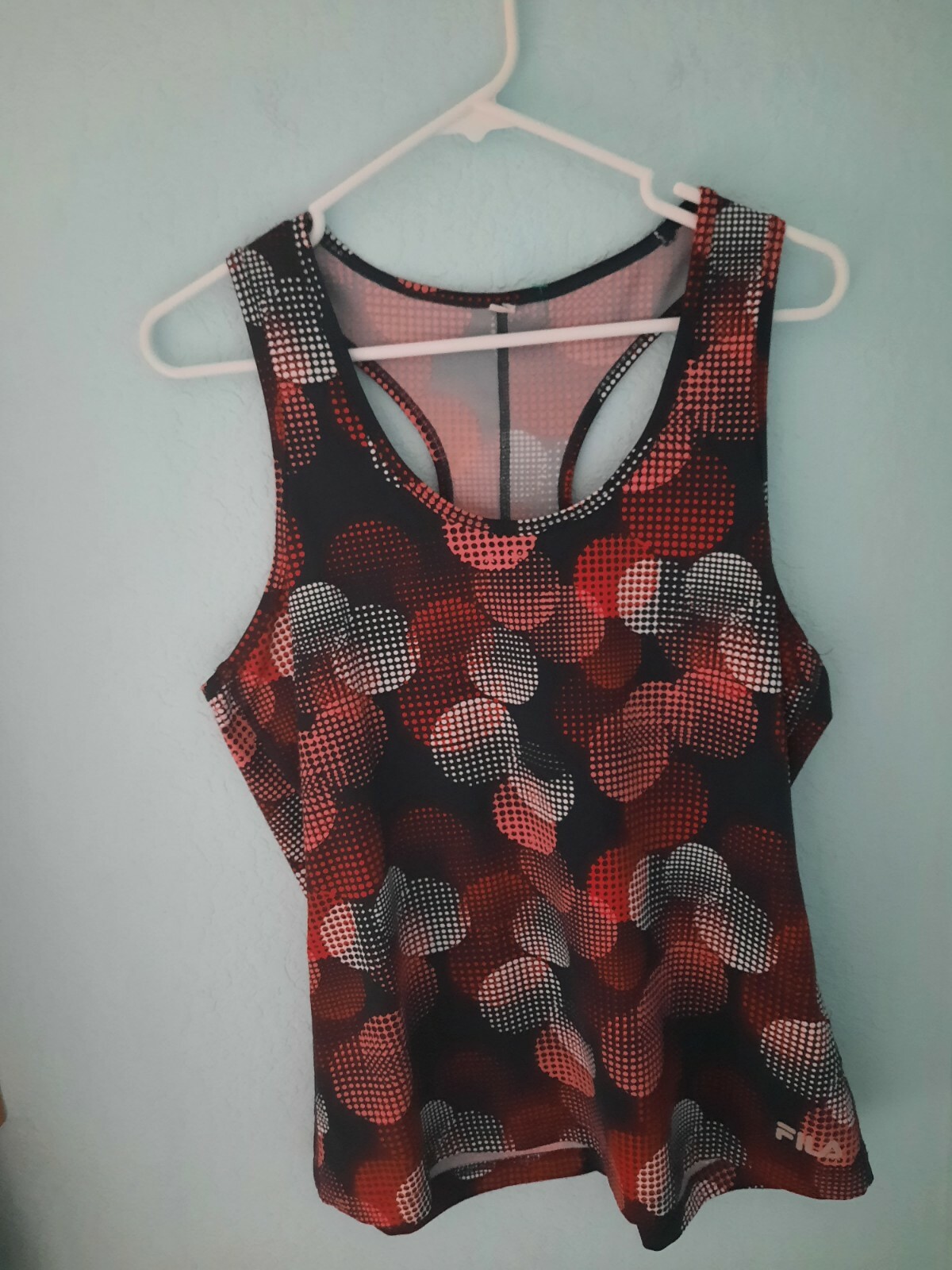 T SHIRT VINTAGE FILA BLU MOTIVO GEOMETRICO TAGLIA L