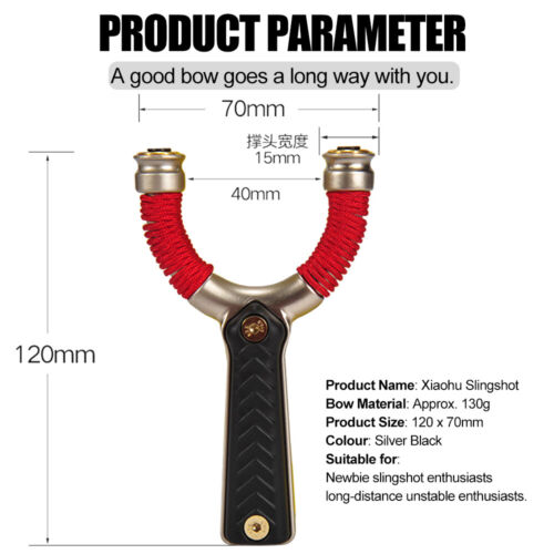360 Degree Rotating Slingshot Catapult Rubber Bands Hunt Stainless Steel Shoot - Picture 4 of 13