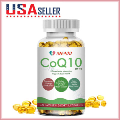 120 Capsules, Coq10 300mg Blood Pressure Heart Health Supplement High Absorption