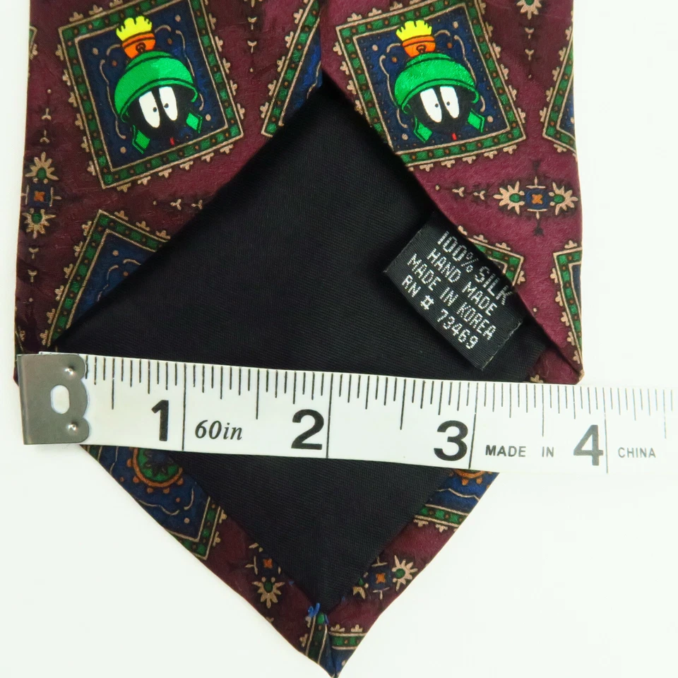 Винтажная марка Loone Tunes Mania 1994 Tie Abstact Bugs Bunny Daffy Duck Taz - Изображение 4 из 4