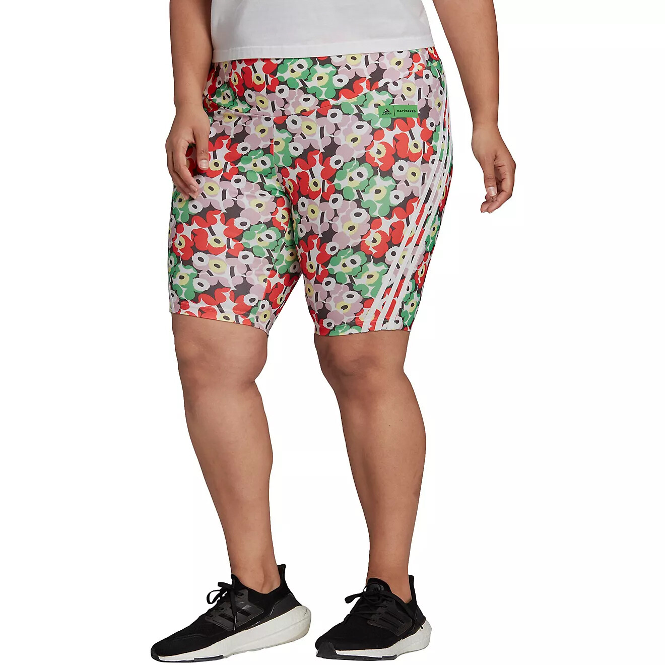 Женские шорты Adidas Marimekko Plus Size, белые/разноцветные