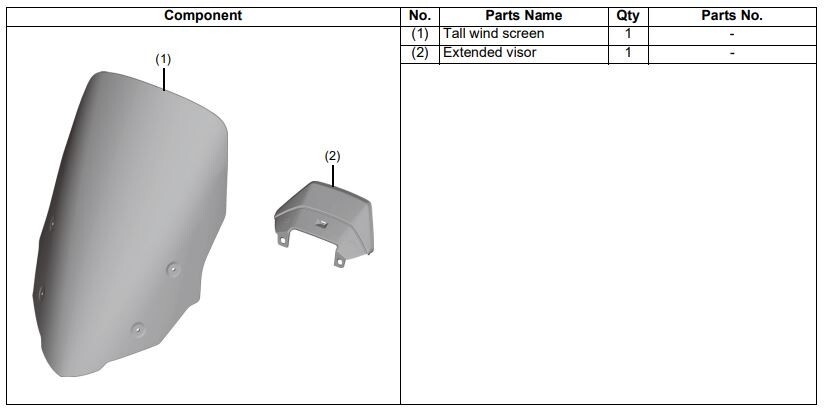 Genuine Honda OEM XL750 Transalp Tall Windscreen (75MM Taller