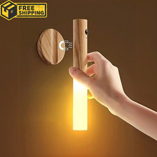 Motion Sensor LED Night Light Magnetic Wall Lamp USB Rechargeable Stick-On Light