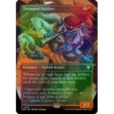 FOIL TREASURE NABBER (BORDERLESS) X4 Commander Masters Magic MTG MINT CARD