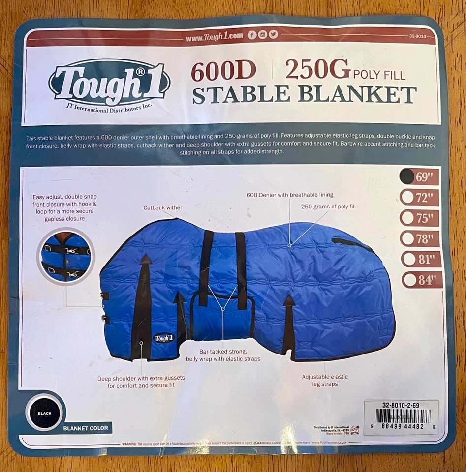 MANTA ESTABLE RESISTENTE 1 69" 600D 250G CON CALENTADOR DE VIENTRE ARTÍCULO #826 Foto 3 de 4